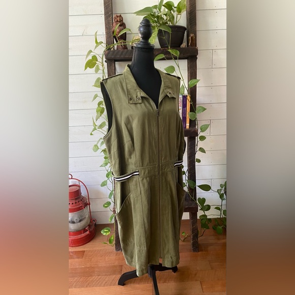 Plenty by Tracy Reese: Military Green Utility Dress - Picture 17 of 17
